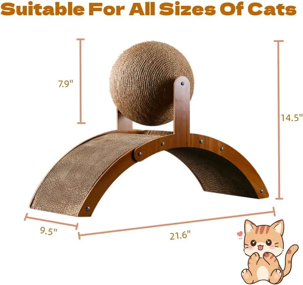21.6'' Natural Sisal Cat Scratching Board with Ball