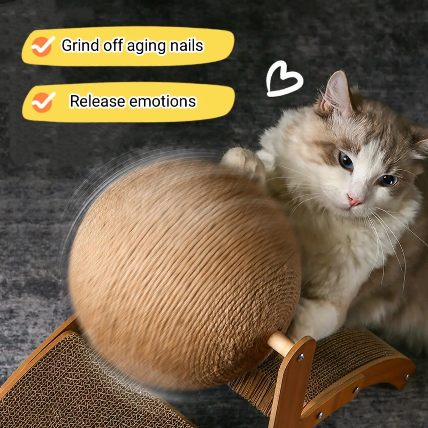 21.6'' Natural Sisal Cat Scratching Board with Ball