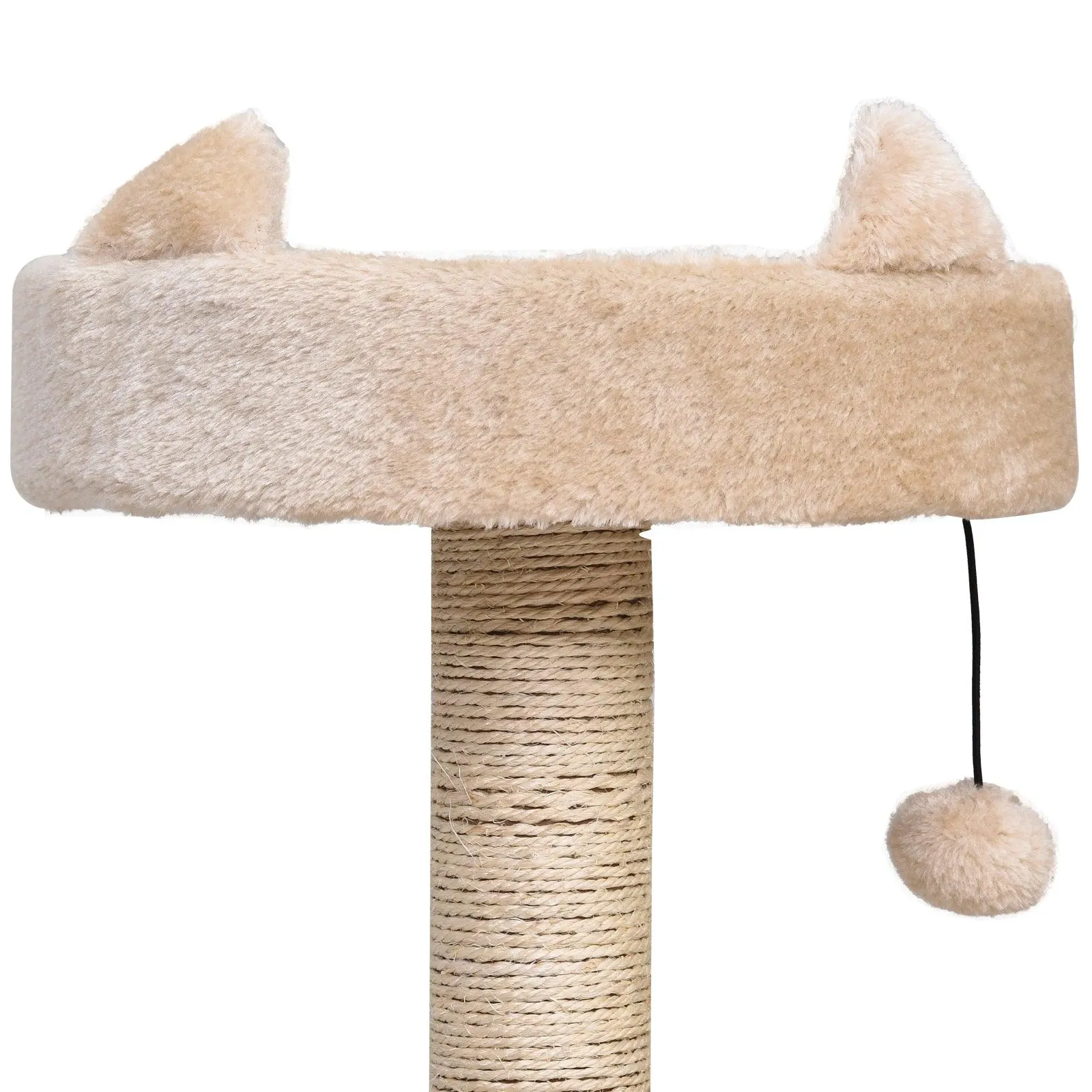 3-Tier Cat Tower w/ Hide-Away House & Ball Toys - Beige