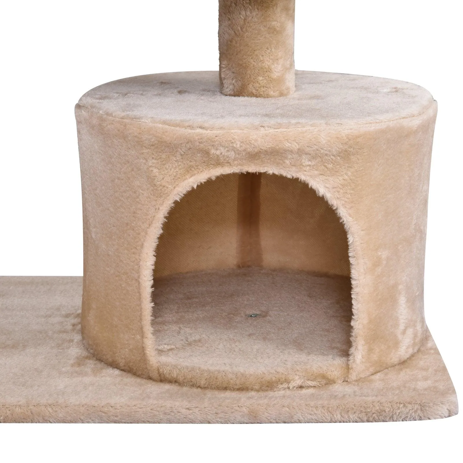 3-Tier Cat Tower w/ Hide-Away House & Ball Toys - Beige