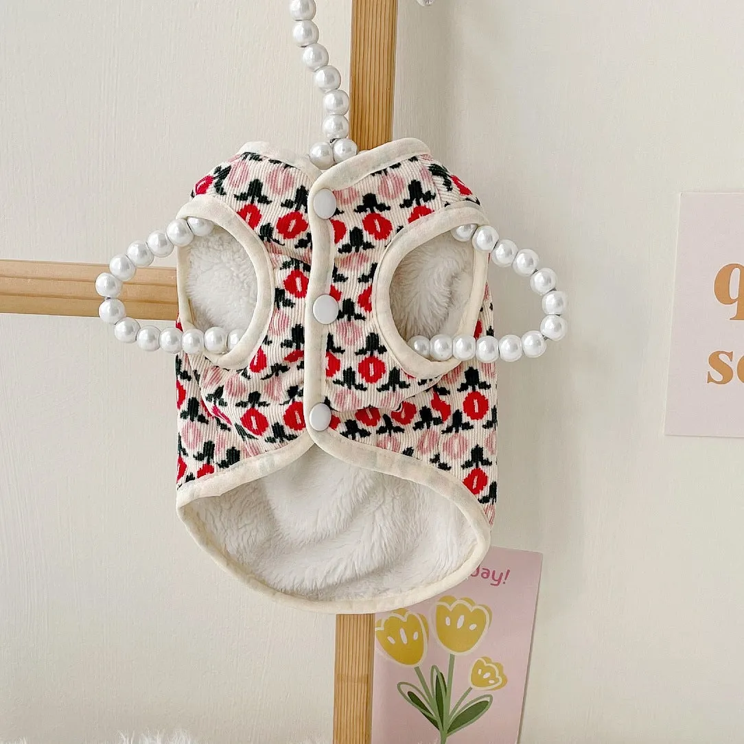 Autumn And Winter Dress Dog Tulip Vest Two Feet