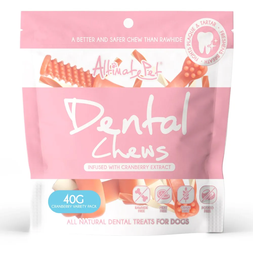 BUNDLE DEAL: Altimate Pet Variety Pack Cranberry Dental Chews Dog Treats 40g