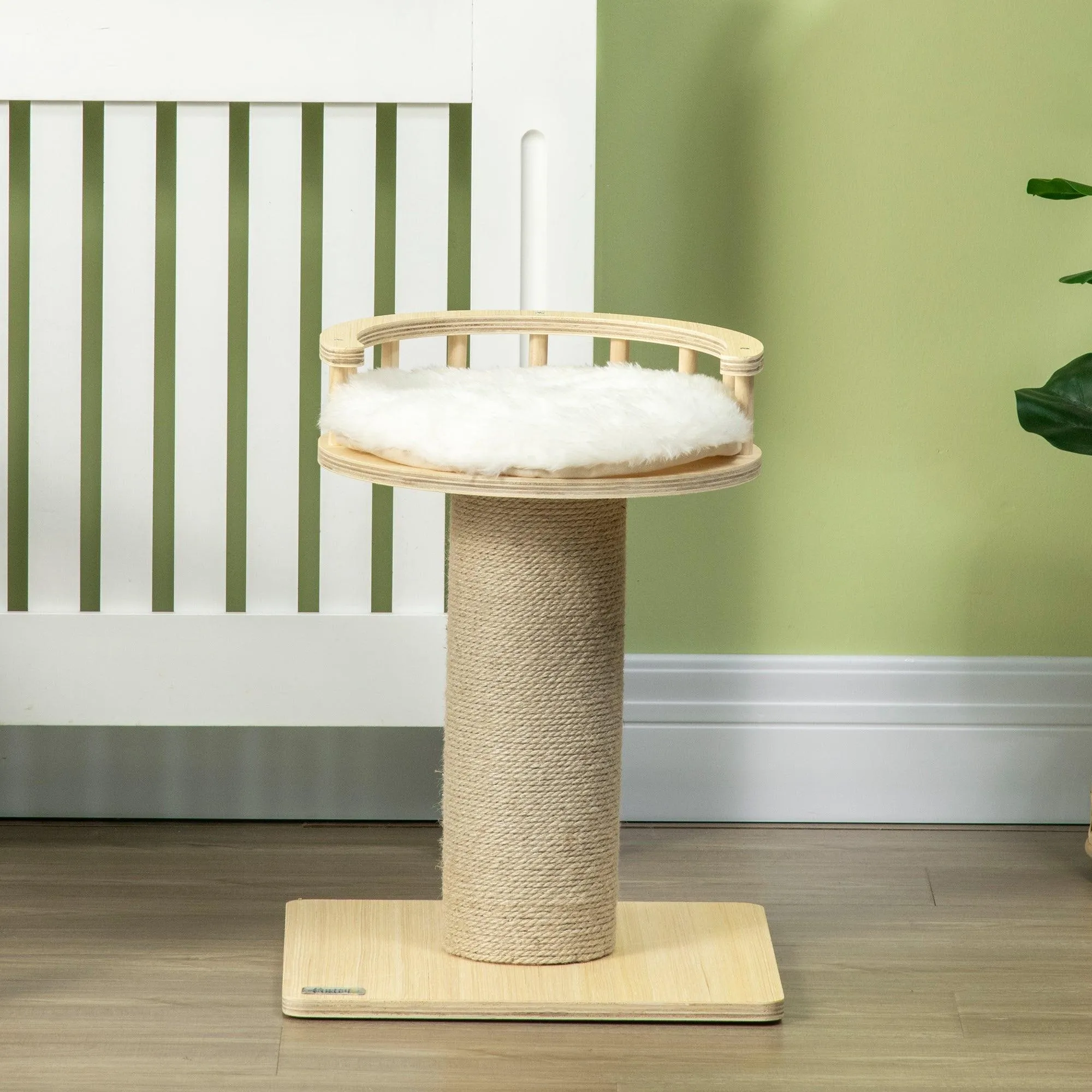 Cat Tower with Jute Scratching Post, 52cm - Natural