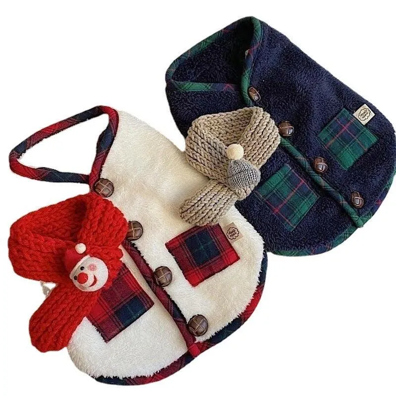 Checked Winter Clothes with Scarf
