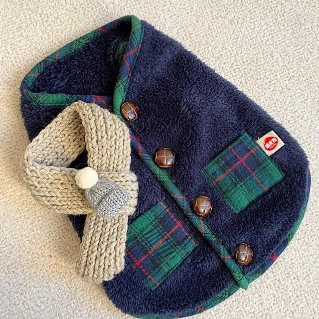 Checked Winter Clothes with Scarf