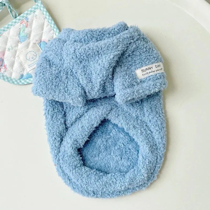 Cozy Winter Sweater for Small to Medium Dogs - Solid Color, Cotton