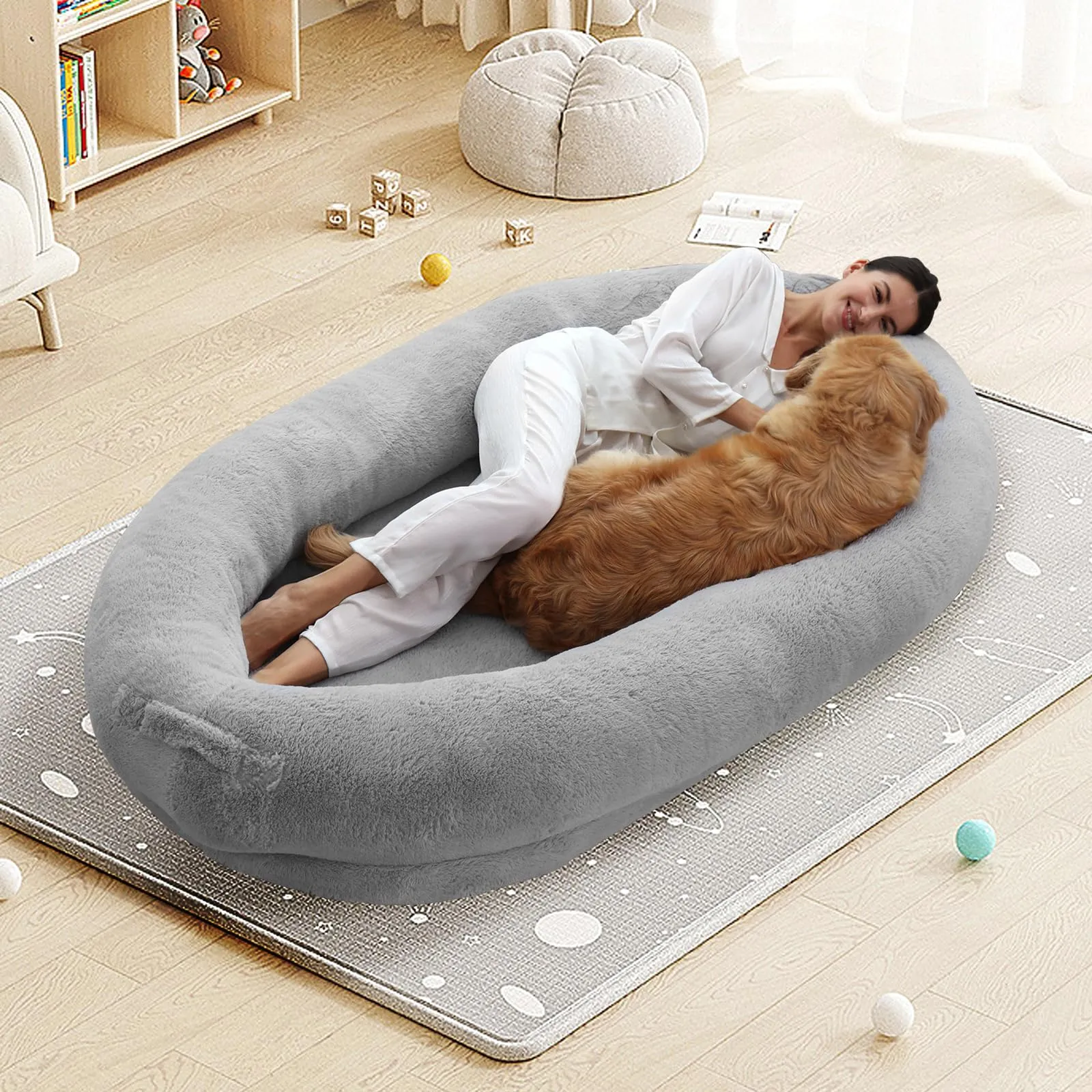 Dog Beds For Humans Size Fits You And Pets Washable Faux