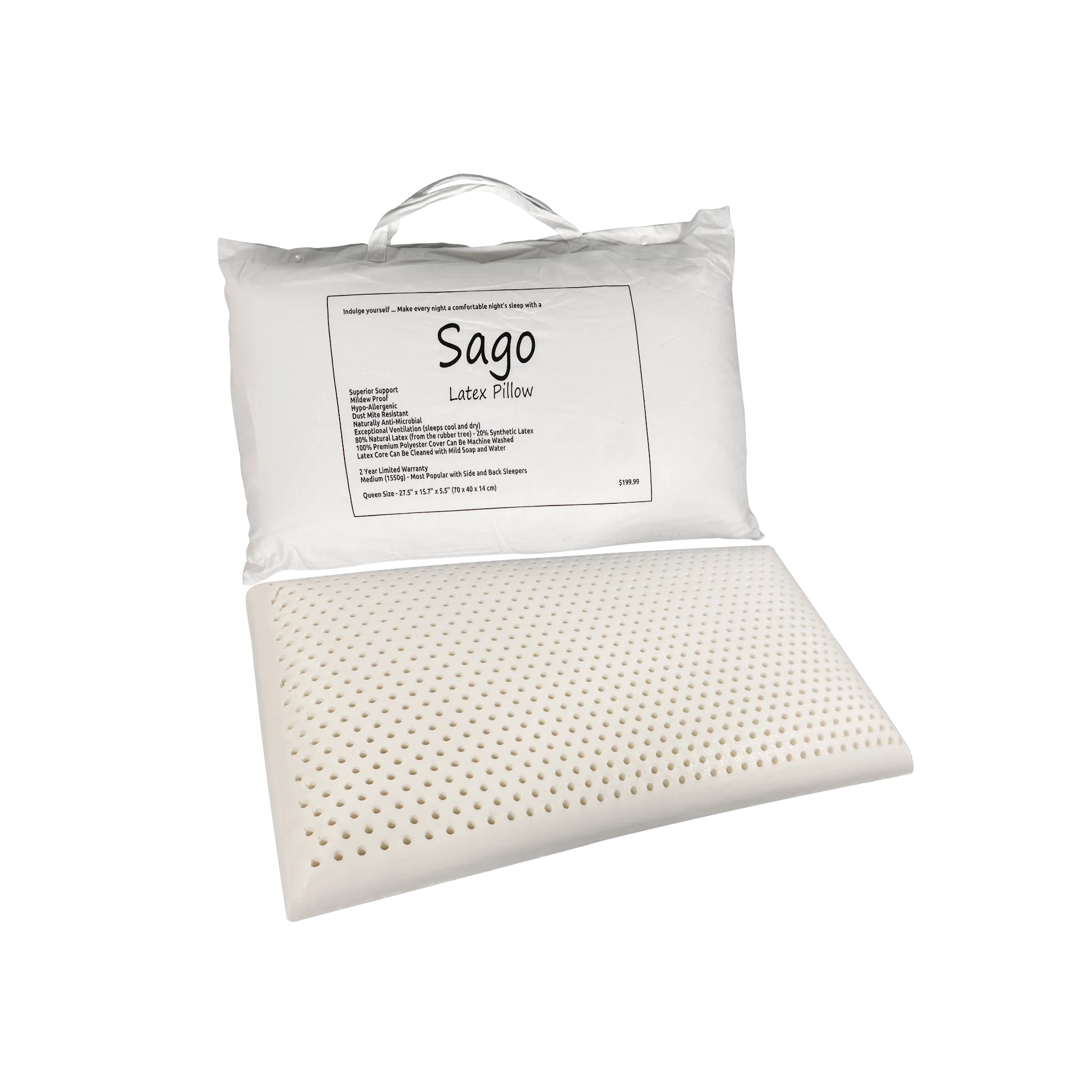 Dreams to Go Sago Latex Pillow