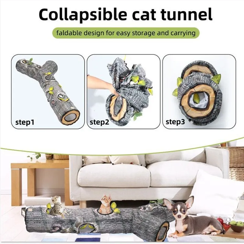 Foldable Cat Tunnel 3/4/5 Way Cat Tunnel Toys For Pet Training Cat Interactive Toys for Small Medium Cats Pet Accessories