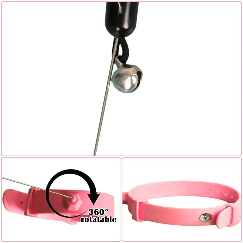 Interactive  Cat Teaser Stick Collar Self-hi Game  Pet Cat Toys