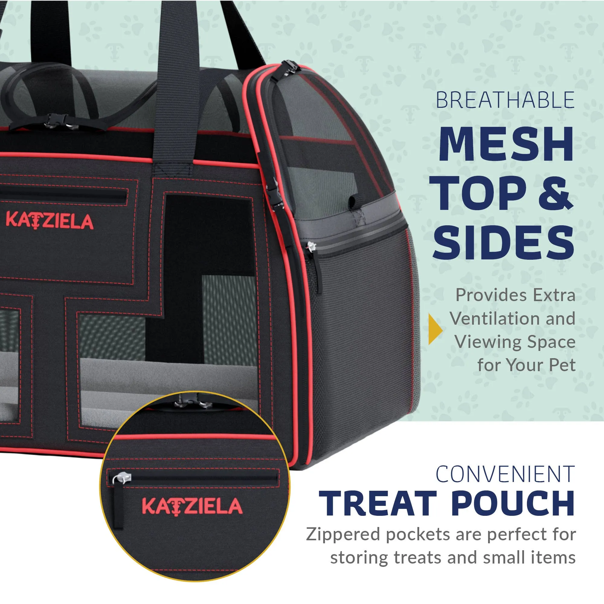 Katziela - Luxury Lorry PRO Pet Carrier with Removable Wheels ligth Gray