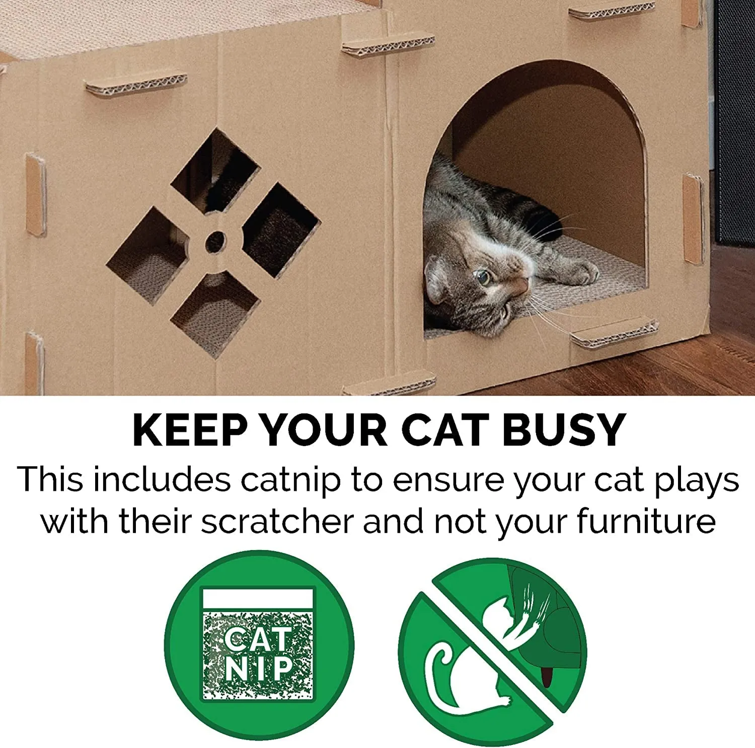 Multi-Level Cardboard Cat House W/ Catnip