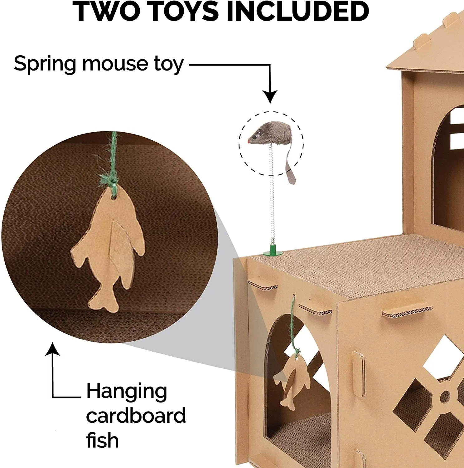 Multi-Level Cardboard Cat House W/ Catnip
