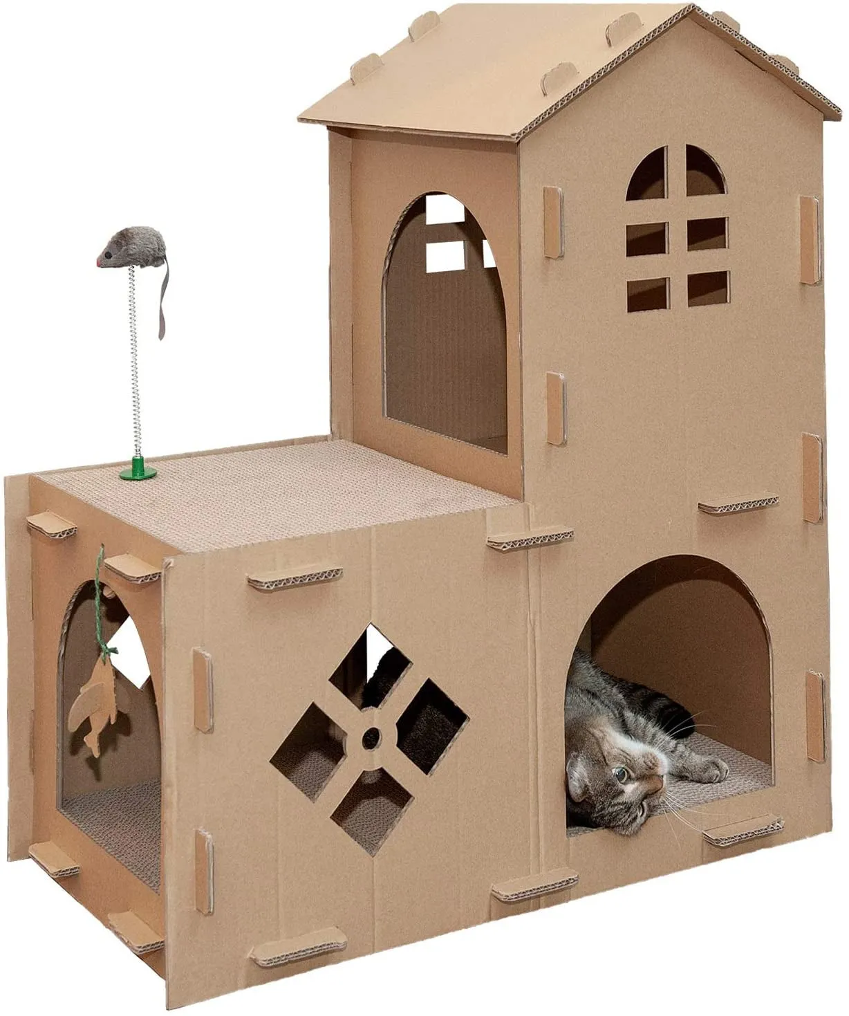 Multi-Level Cardboard Cat House W/ Catnip