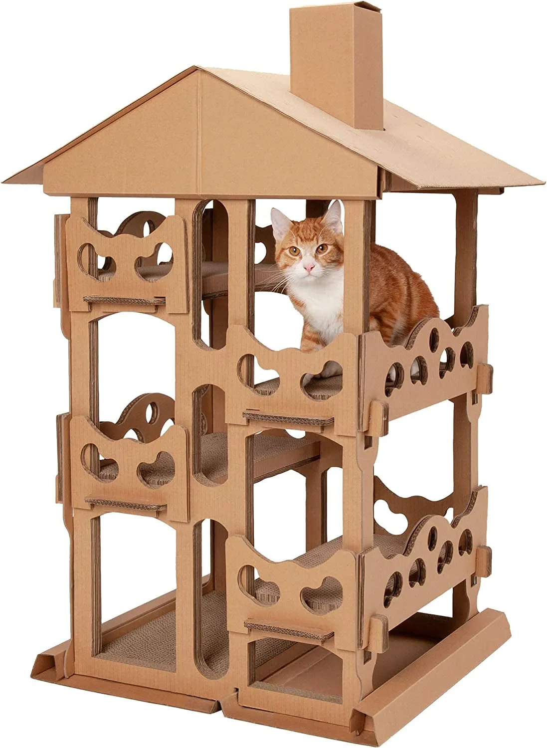Multi-Level Cardboard Cat House W/ Catnip