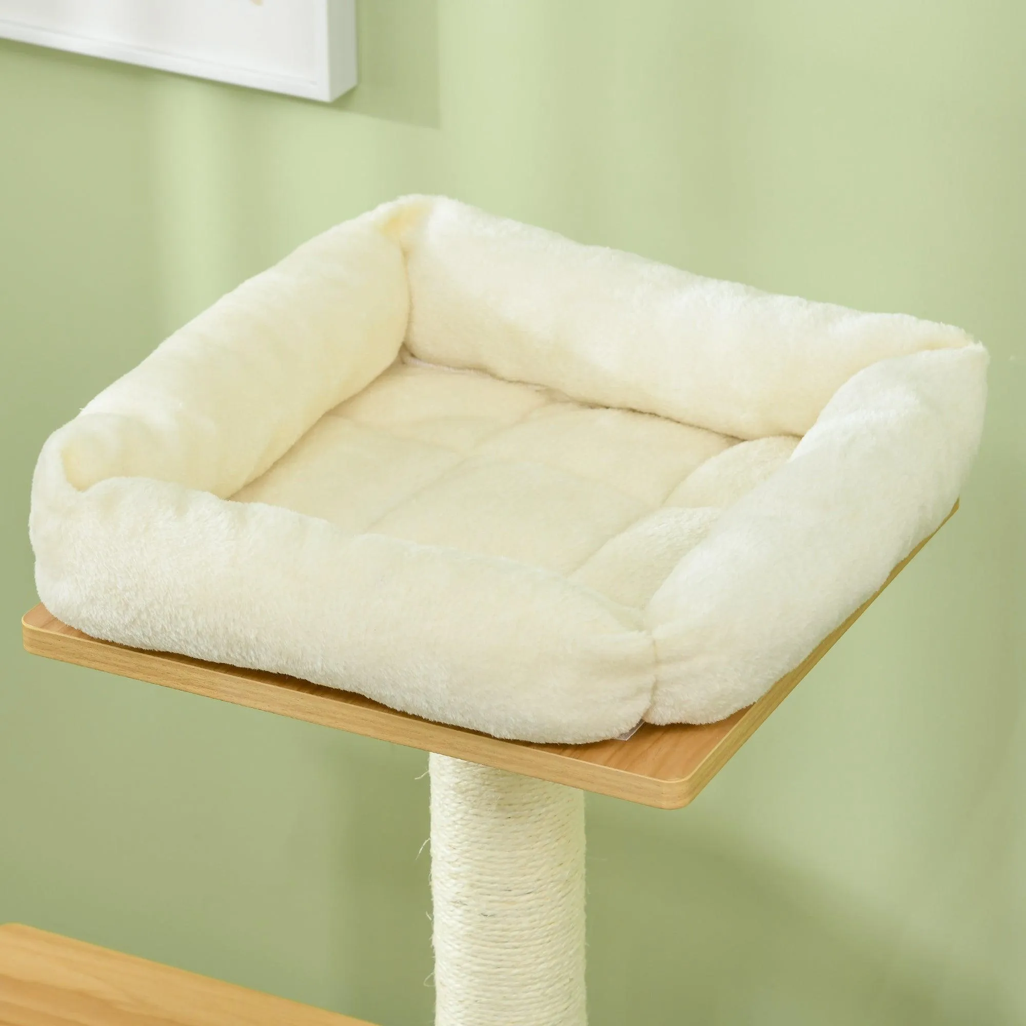 Multi-level Cat Tree w/ Scratchers, Perches, Cat House, 114cm - Oak