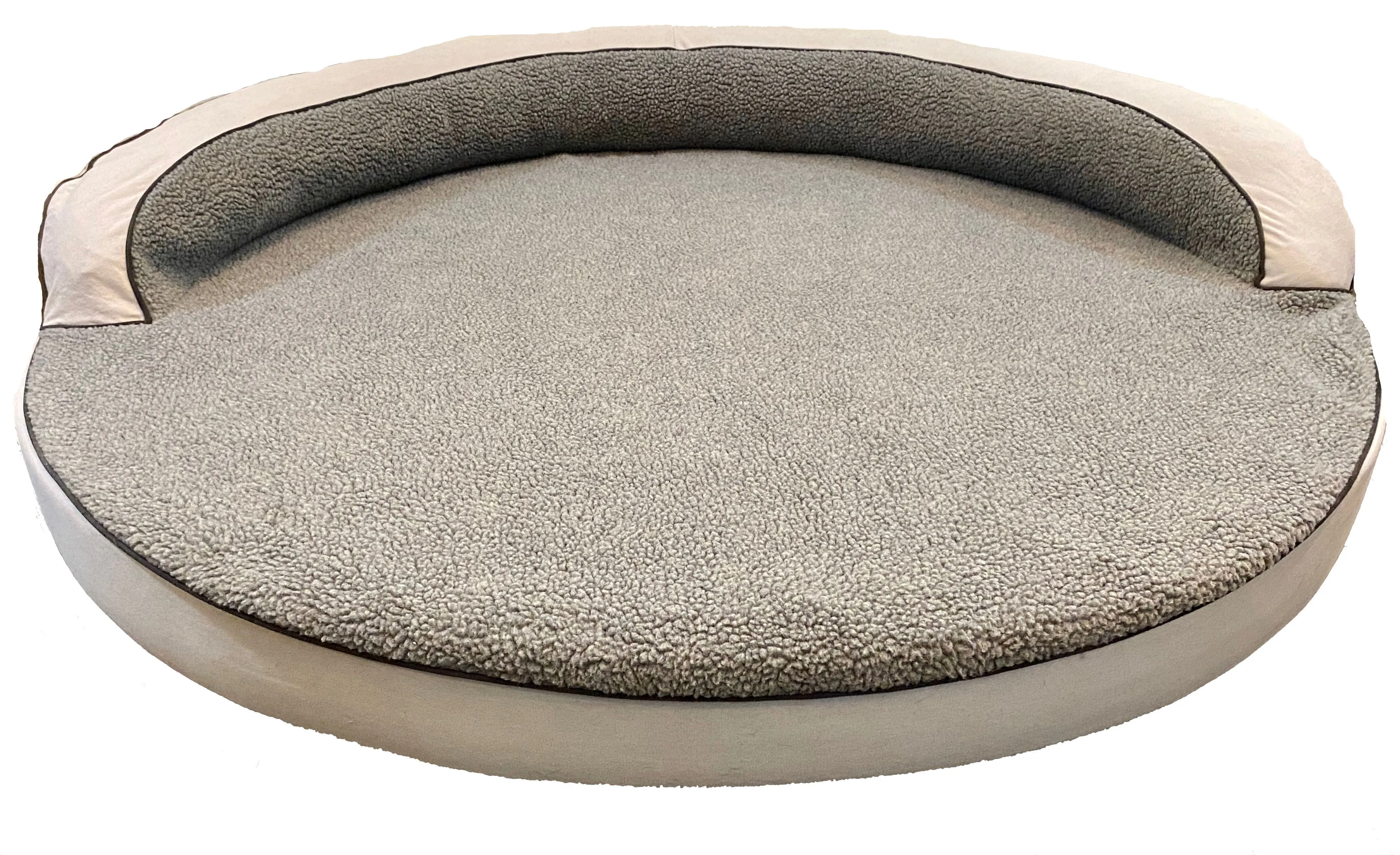Orthopedic Sherpa Top Bolster Bed | Large Round Dog Bed