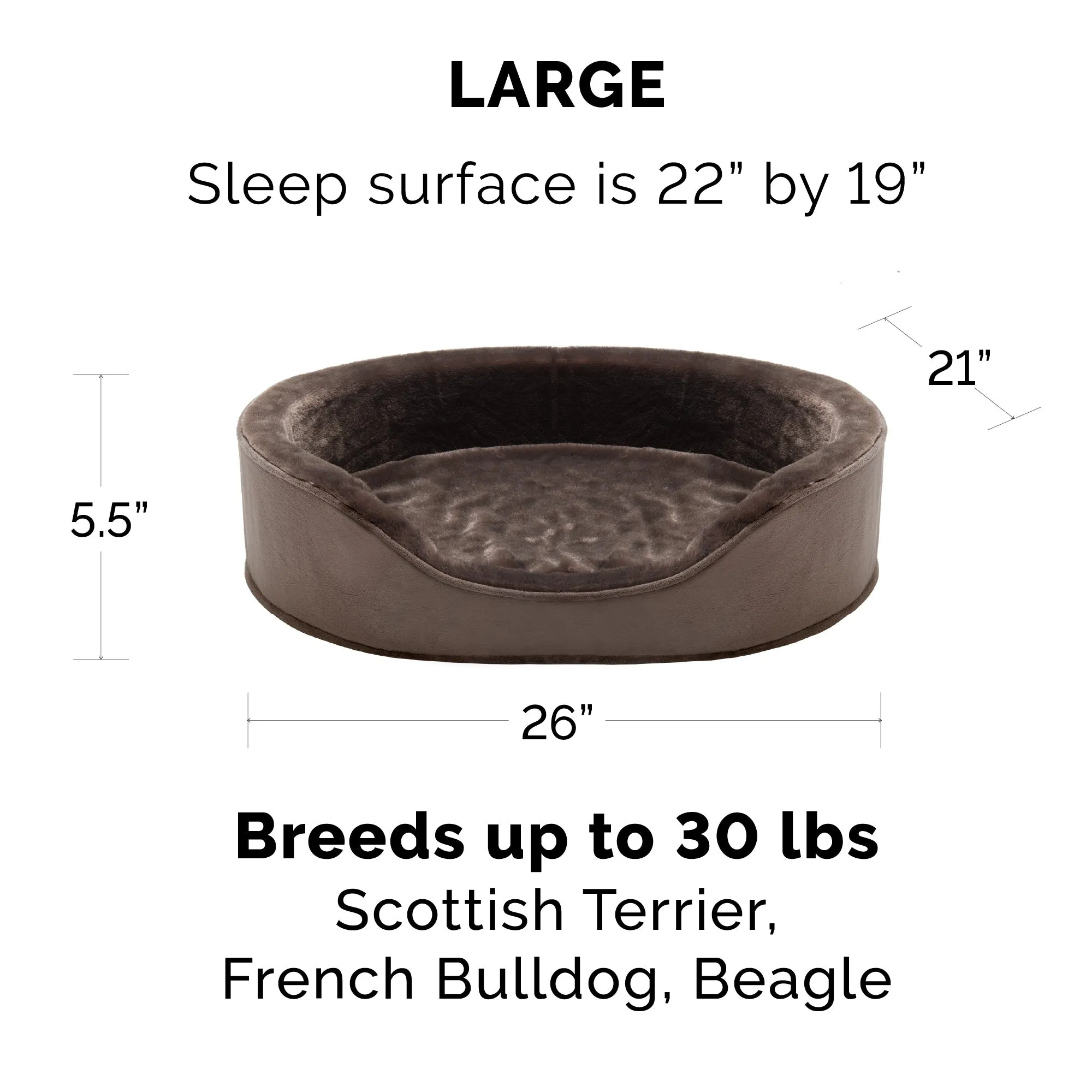 Oval Dog Bed - Plush & Velvet