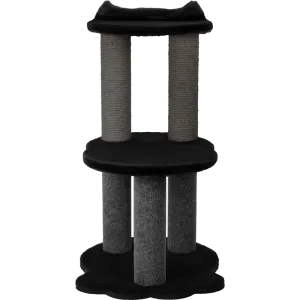 Relaxation Cat Tree - Black Faux Fur