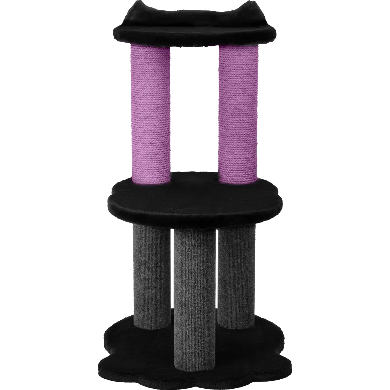 Relaxation Cat Tree - Black Faux Fur