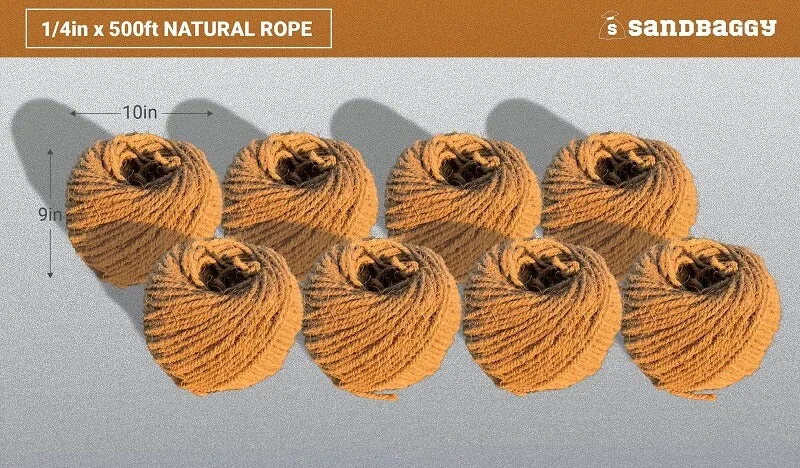 Sisal Rope - 1/4 Inch x 500 Feet [100% Cat Friendly]