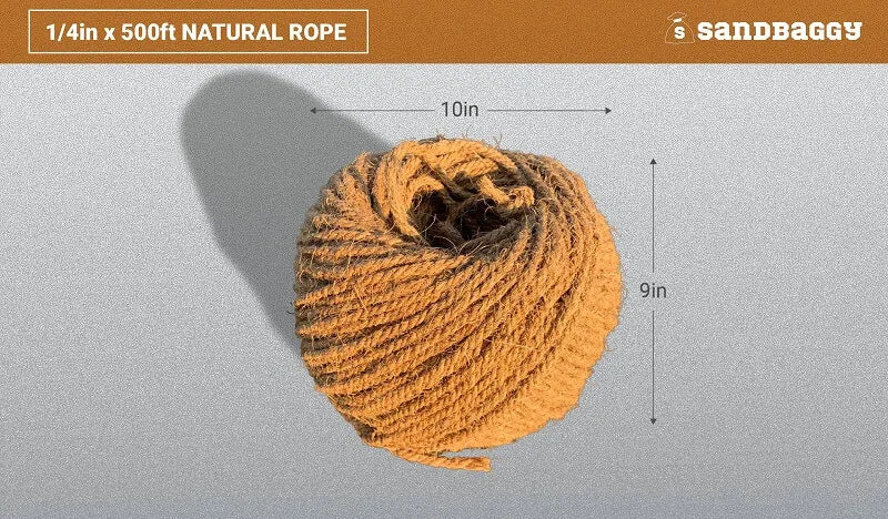 Sisal Rope - 1/4 Inch x 500 Feet [100% Cat Friendly]