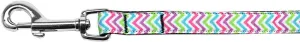 Summer Chevrons Nylon Ribbon Pet Leash 5-8 inch wide 4Ft Lsh