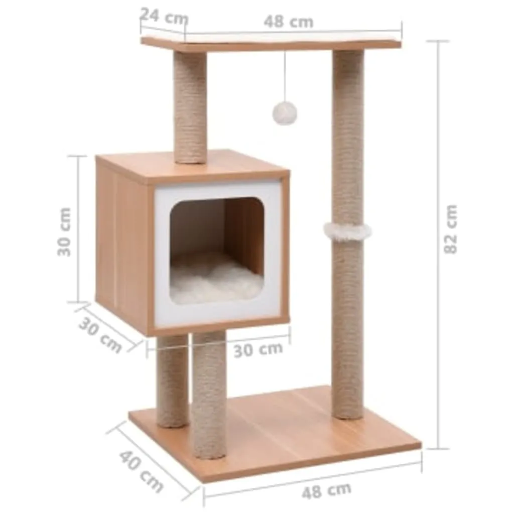 vidaXL Cat Tree with Sisal Scratching Mat 82 cm