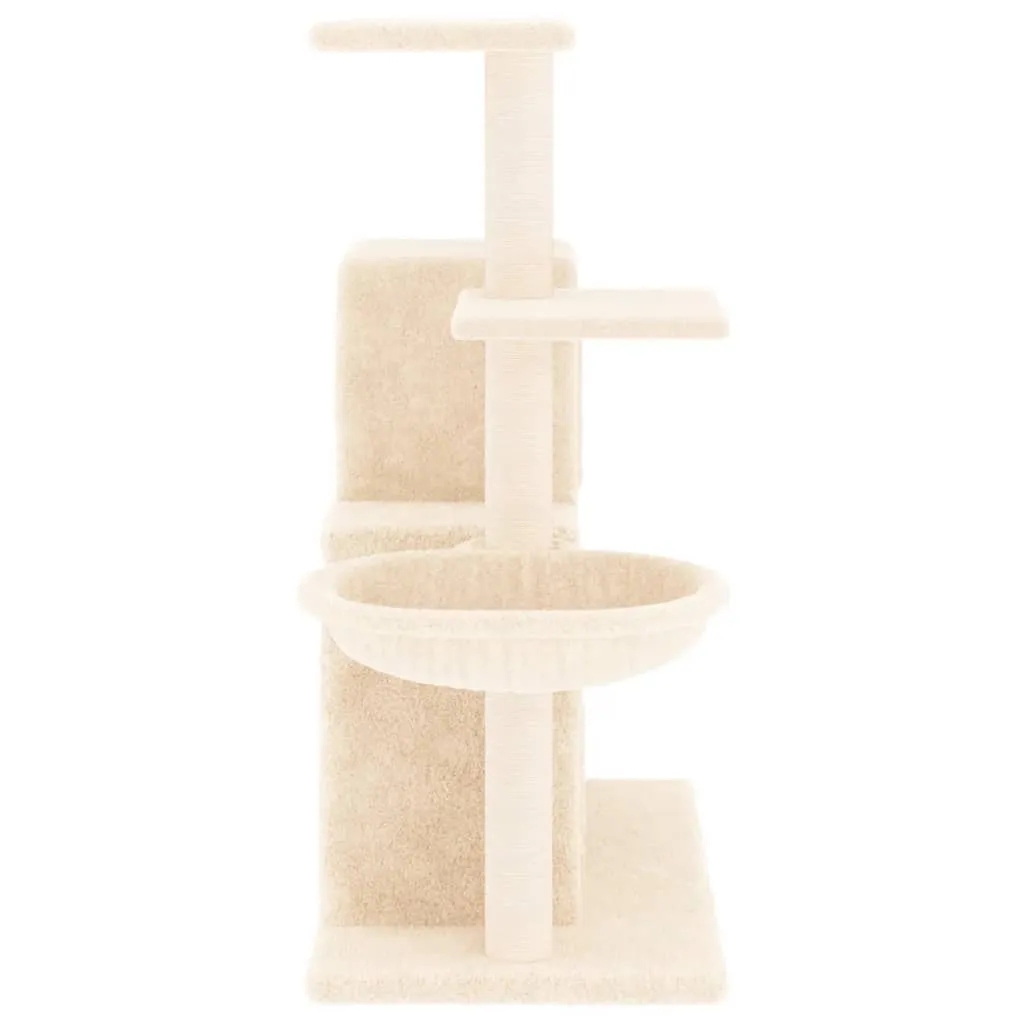 vidaXL Cat Tree with Sisal Scratching Posts Cream 83 cm