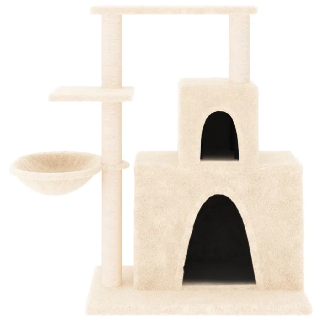 vidaXL Cat Tree with Sisal Scratching Posts Cream 83 cm