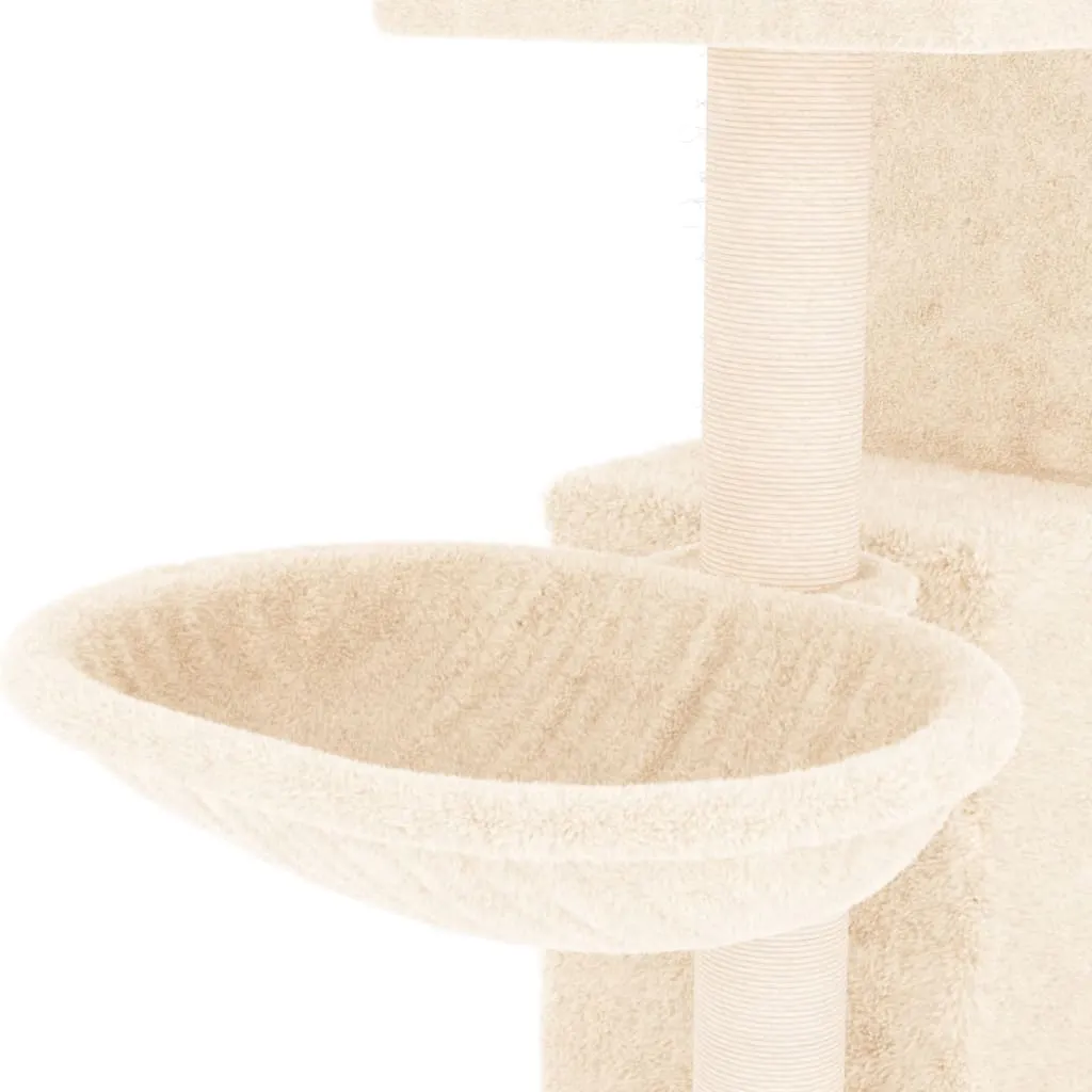 vidaXL Cat Tree with Sisal Scratching Posts Cream 83 cm