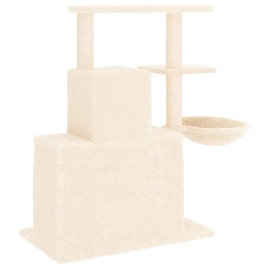 vidaXL Cat Tree with Sisal Scratching Posts Cream 83 cm