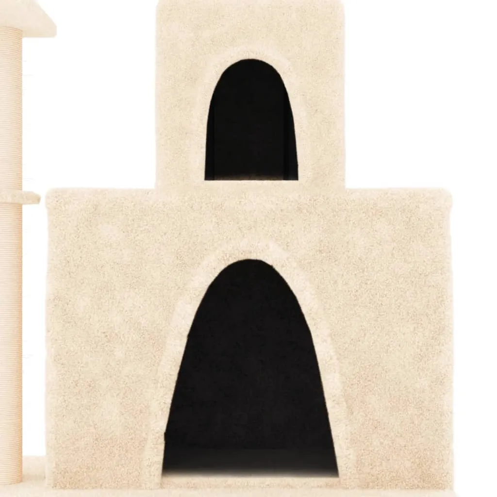 vidaXL Cat Tree with Sisal Scratching Posts Cream 83 cm