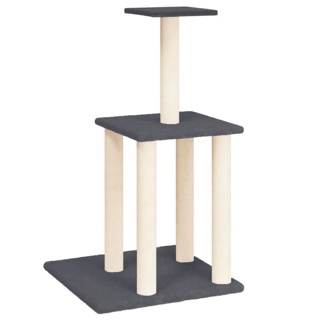vidaXL Cat Tree with Sisal Scratching Posts Dark Grey 85.5 cm