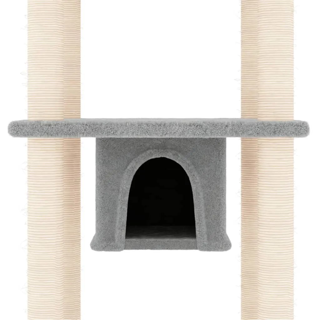 vidaXL Cat Tree with Sisal Scratching Posts Light Grey 169 cm