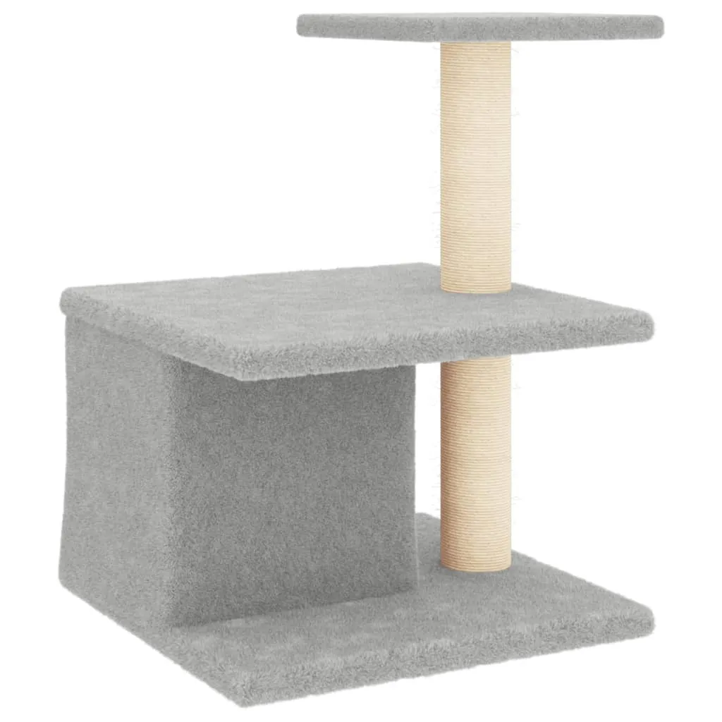 vidaXL Cat Tree with Sisal Scratching Posts Light Grey 48 cm