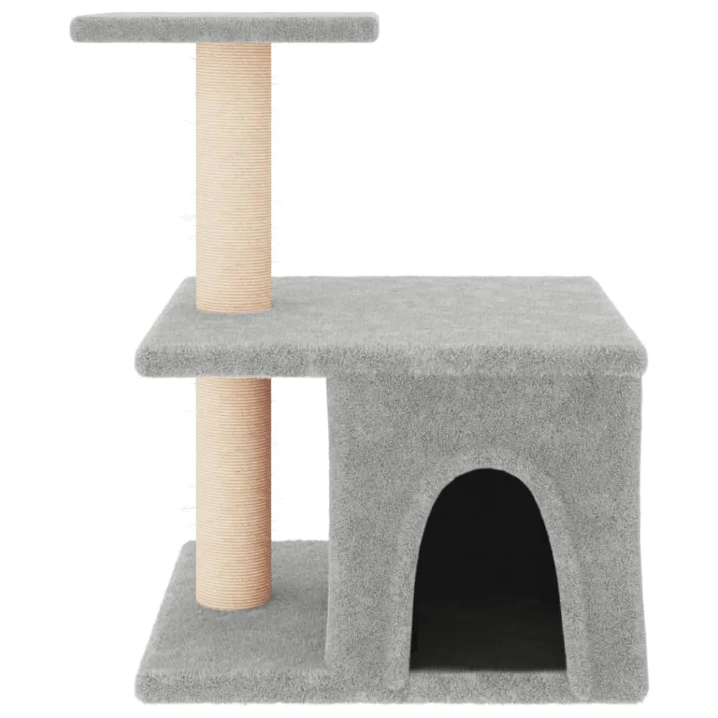 vidaXL Cat Tree with Sisal Scratching Posts Light Grey 48 cm