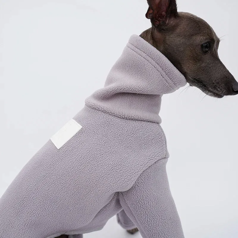 Warm Dog Clothes Whippet Greyhound Clothes Winter Warm Double Sided Polar Fleece Four-legged Dog Jacket High Collar Winter Clothes