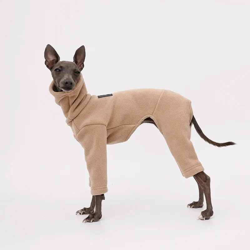 Warm Dog Clothes Whippet Greyhound Clothes Winter Warm Double Sided Polar Fleece Four-legged Dog Jacket High Collar Winter Clothes