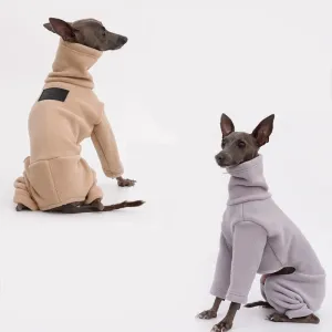 Warm Dog Clothes Whippet Greyhound Clothes Winter Warm Double Sided Polar Fleece Four-legged Dog Jacket High Collar Winter Clothes