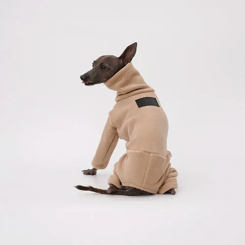 Warm Dog Clothes Whippet Greyhound Clothes Winter Warm Double Sided Polar Fleece Four-legged Dog Jacket High Collar Winter Clothes