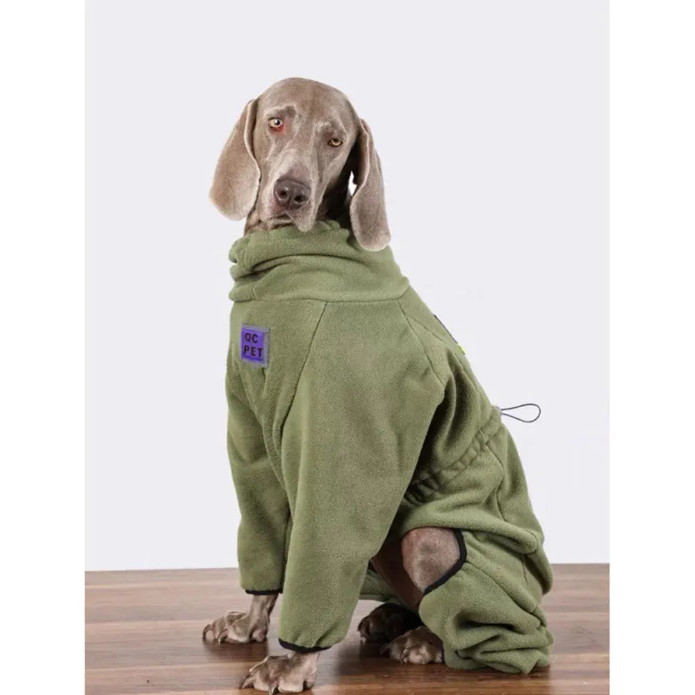 Winter / Autumn Dog Jacket Warm Clothes for Medium Large Dogs Four-legged Dog Hoodie Fleece Soft Dog Clothes High Neck Dog Pullover