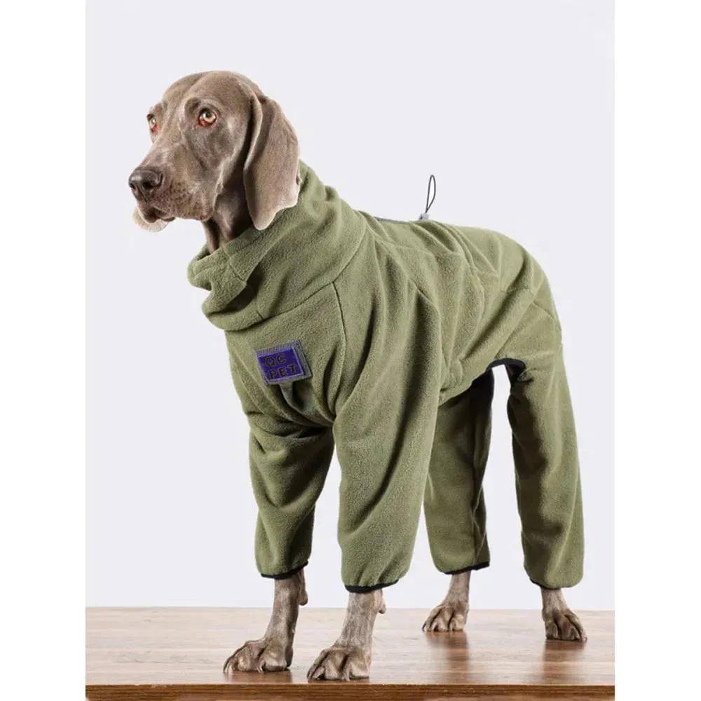 Winter / Autumn Dog Jacket Warm Clothes for Medium Large Dogs Four-legged Dog Hoodie Fleece Soft Dog Clothes High Neck Dog Pullover