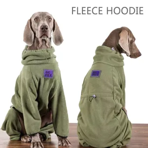 Winter / Autumn Dog Jacket Warm Clothes for Medium Large Dogs Four-legged Dog Hoodie Fleece Soft Dog Clothes High Neck Dog Pullover