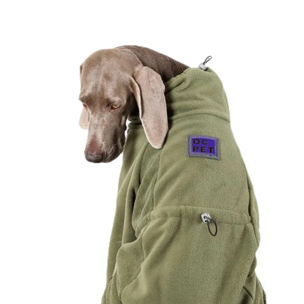 Winter / Autumn Dog Jacket Warm Clothes for Medium Large Dogs Four-legged Dog Hoodie Fleece Soft Dog Clothes High Neck Dog Pullover