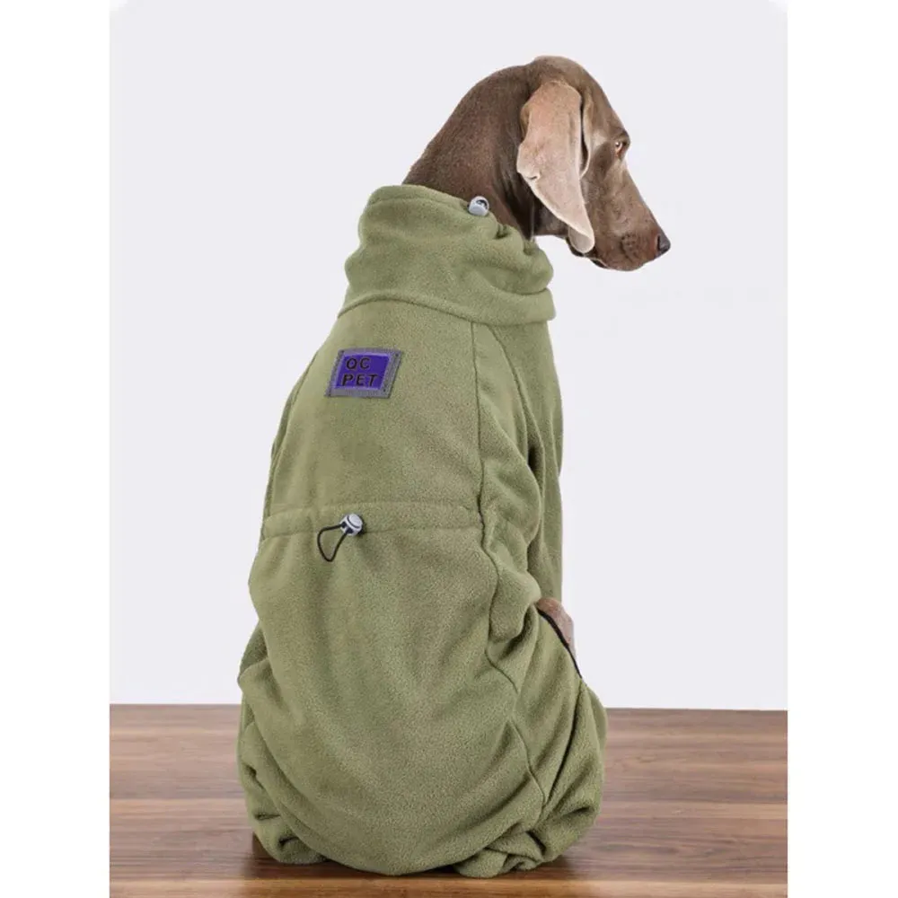 Winter / Autumn Dog Jacket Warm Clothes for Medium Large Dogs Four-legged Dog Hoodie Fleece Soft Dog Clothes High Neck Dog Pullover